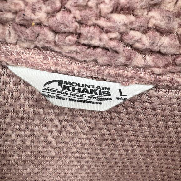 Mountain Khakis Jacket Womens Large Pink Sherpa Fleece Apres Pullover 1/2 Zip - Picture 2 of 8